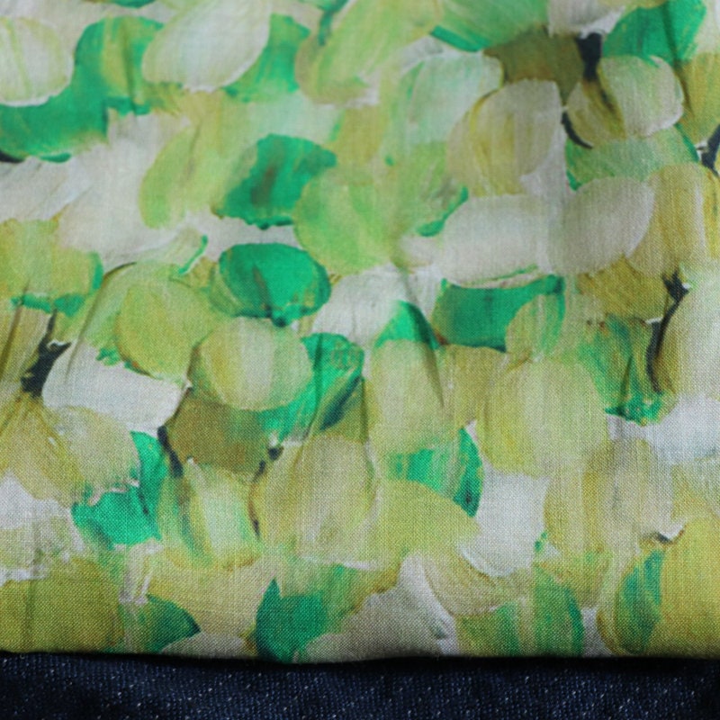 YUJINXIANG - Oil Painting Style Tulips Print Ramie Fabric - 140cm wide by the Yard
