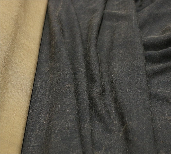 XIANGE - 45 Momme Handmade Gambiered Ganton Tussah Silk Fabric - 110cm wide by the Yard