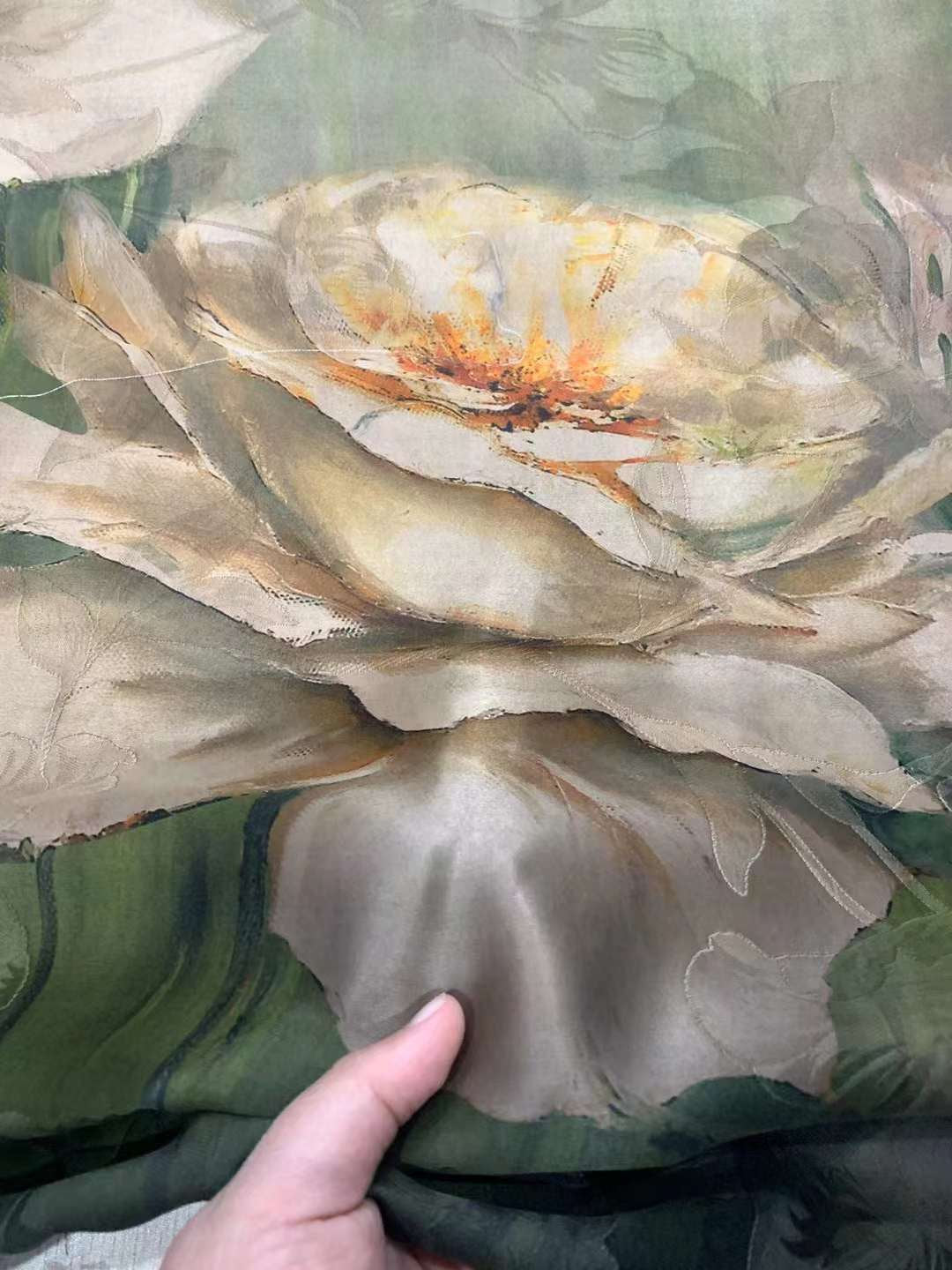 BAIMEIGUI - Handmade 40 Momme Jacquard Mud Silk Satin Fabric - 140cm wide by the Yard