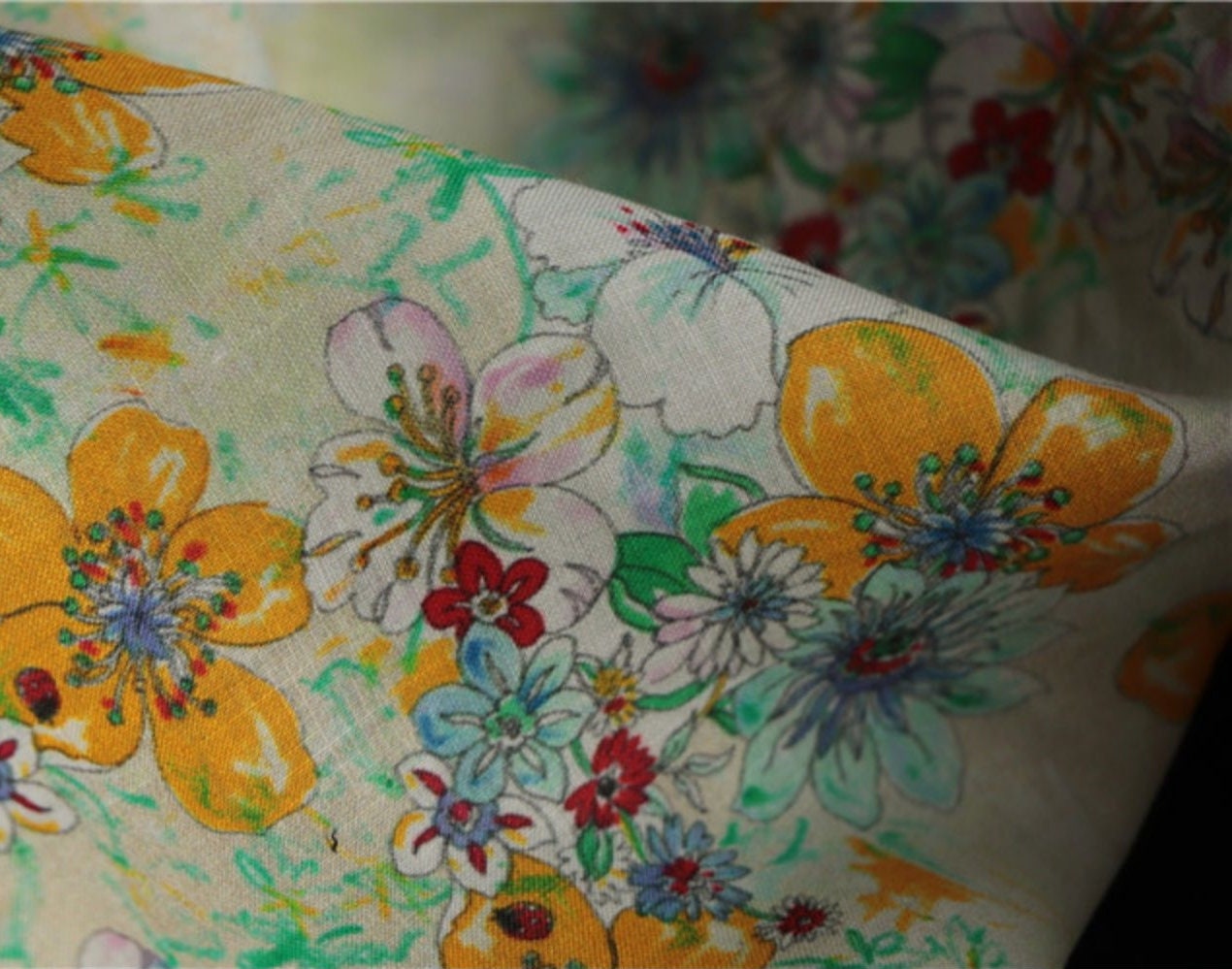 HUANGCAIRUI - Digital Print Ramie Fabric-By the Yard