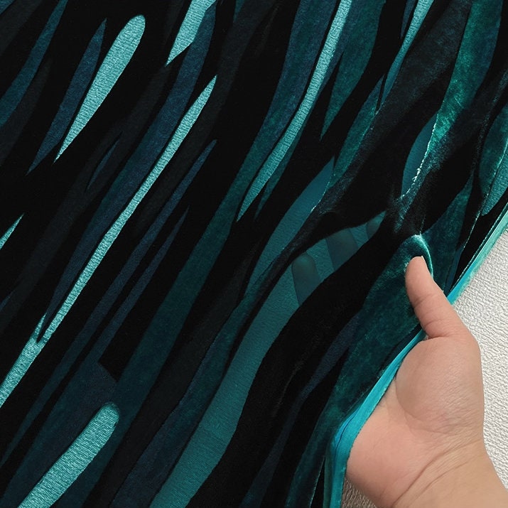 CAITIAOWEN - Burnout Silk Velvet Fabric - 114cm wide by the Yard