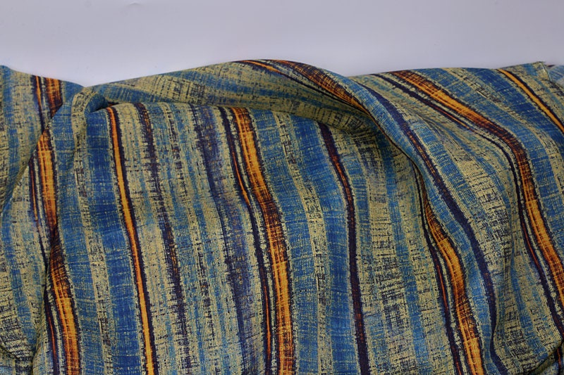 MINZUFENG - Striped Print Ramie Fabric By the Yard