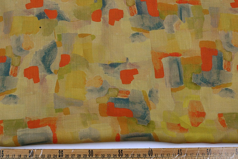 LIANGSHUANG - Geometric Print Ramie Fabric By the Yard
