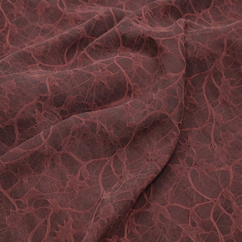 GUIWENTIHUA - 22 Momme Handmade Jacquard Mud Silk Satin Fabric - 110cm by the Yard