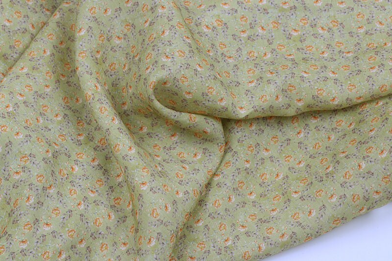 XIAOSUIHUA - Flowers Print Ramie Fabric - 140cm wide by the Yard