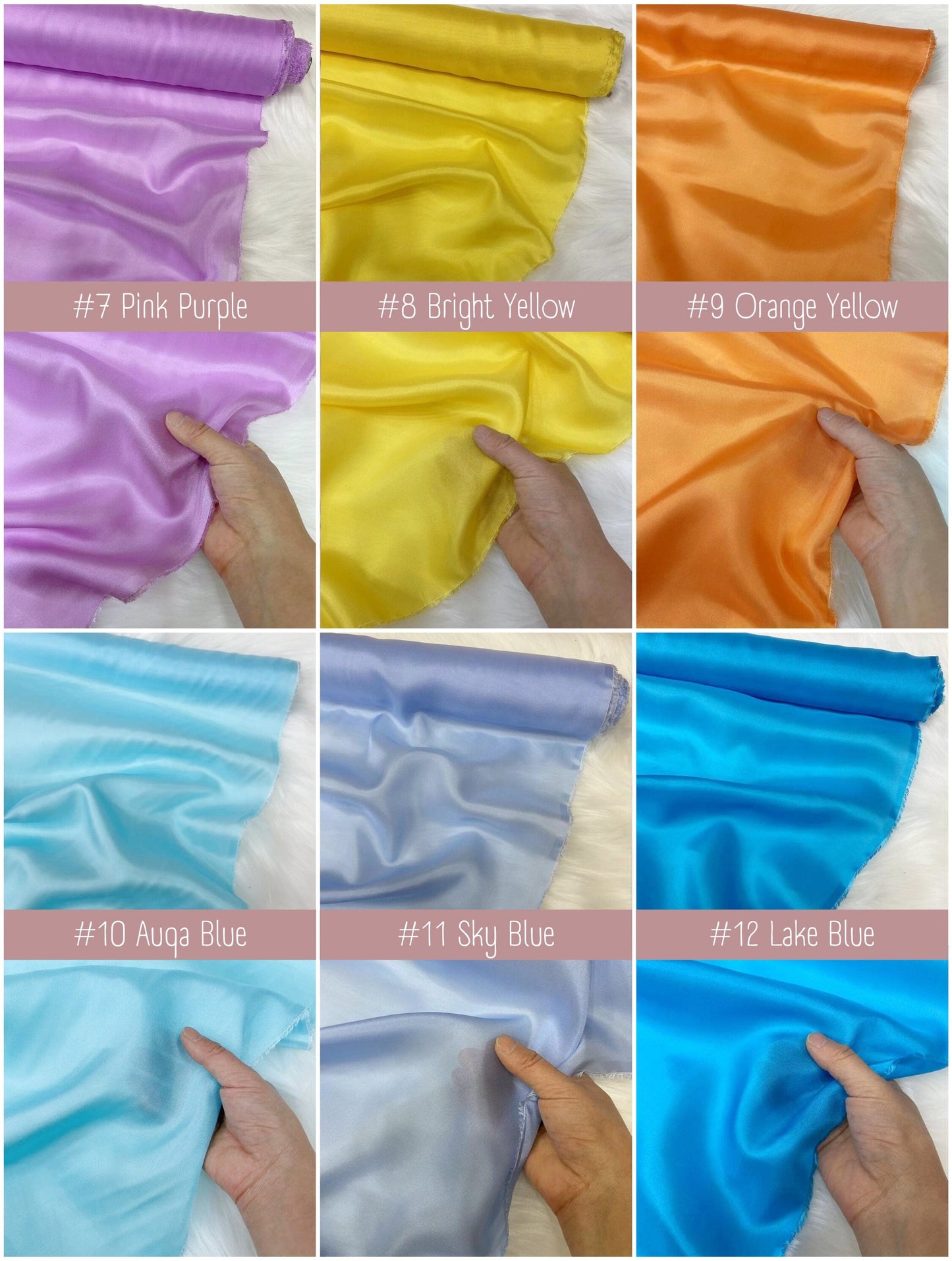 40 Solid Colors - 8 Momme Habotai Silk Fabric for Prom Dresses - 114cm wide by the Yard