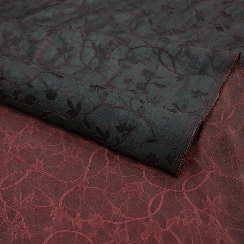 GUIWENTIHUA - 22 Momme Handmade Jacquard Mud Silk Satin Fabric - 110cm by the Yard
