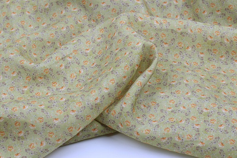 XIAOSUIHUA - Flowers Print Ramie Fabric - 140cm wide by the Yard