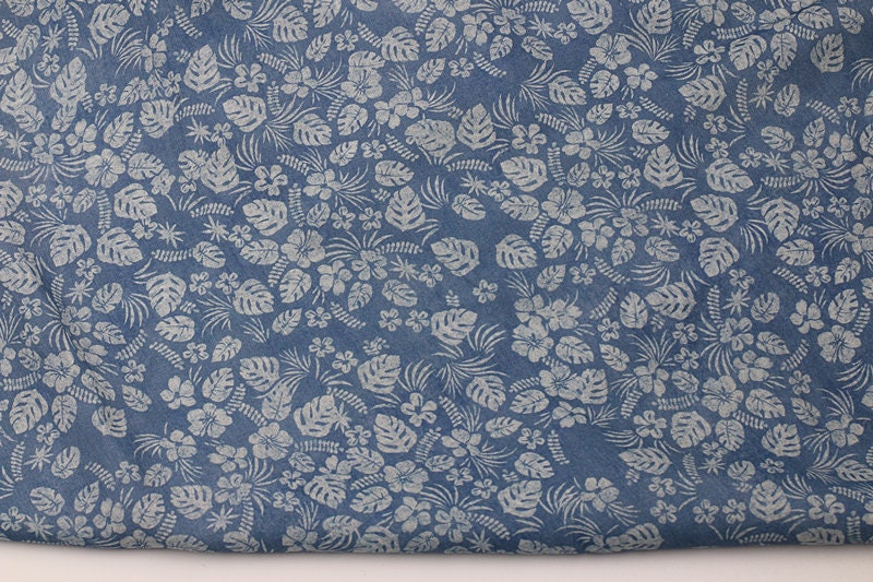 QINGHUACI - Flowers Print Ramie Fabric - 140cm wide by the Yard