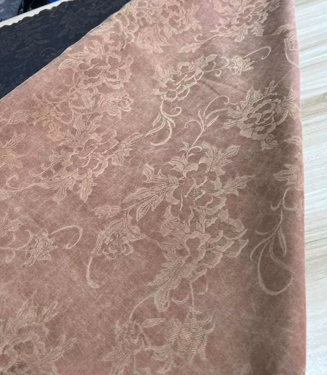 YUNMUDAN - 40 Momme Handmade Mud Silk Plant Dye Jacquard Silk Fabric - 110cm wide by the Yard