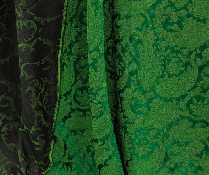 YAOIAN - 26 Momme Jacquard Handmade Mud Silk Fabric - 135cm wide by the Yard