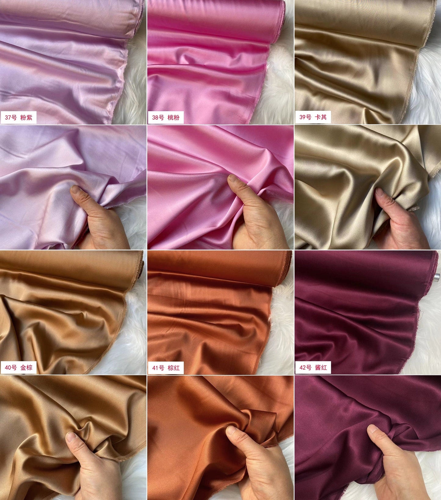 50 Colors Solid - 19 momme Stretch Silk Satin Fabric - 140cm wide by the Yard