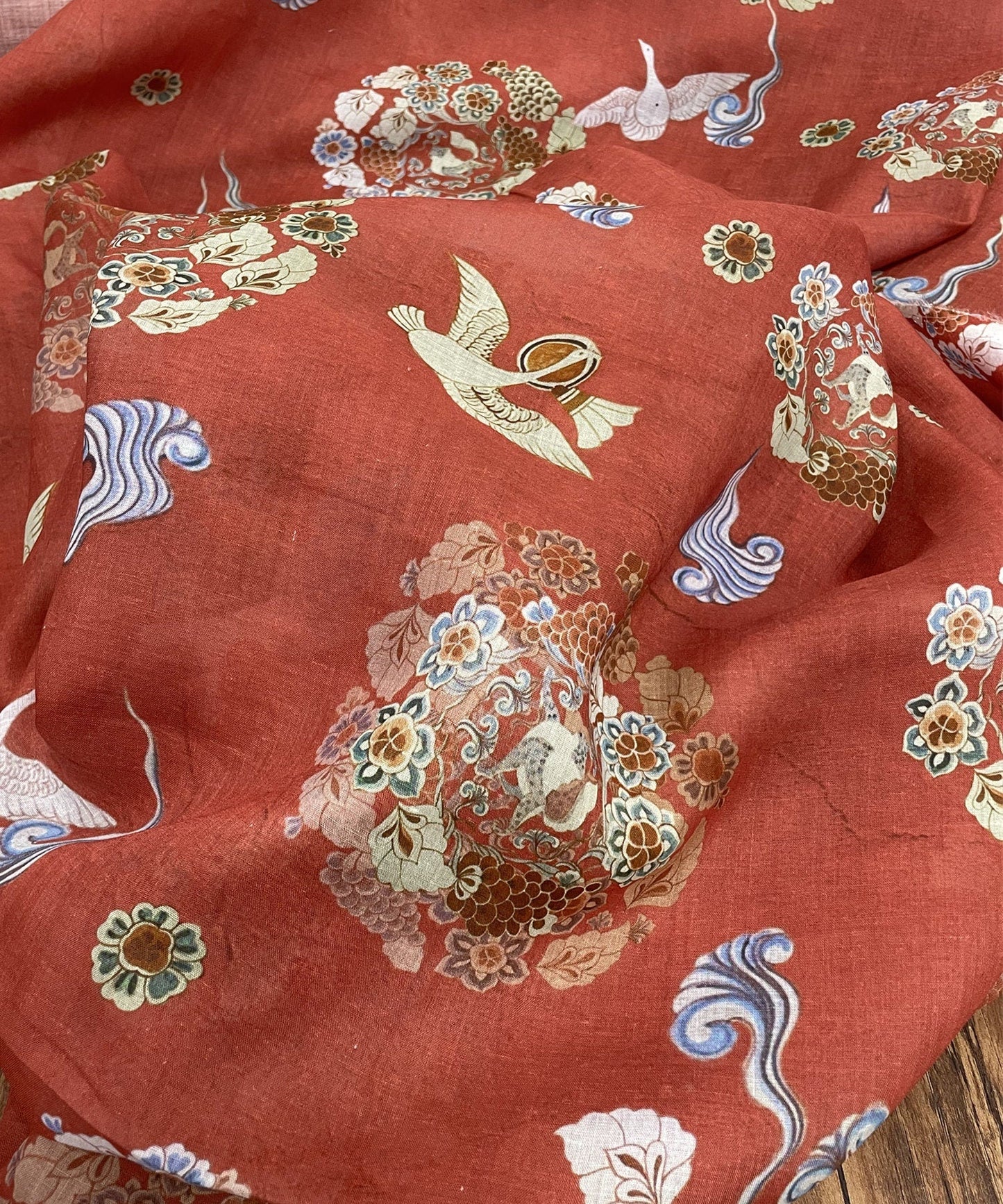 WANXIA - Digital Printing 42 Thread Count Ramie Fabric - 140cm wide by the Yard