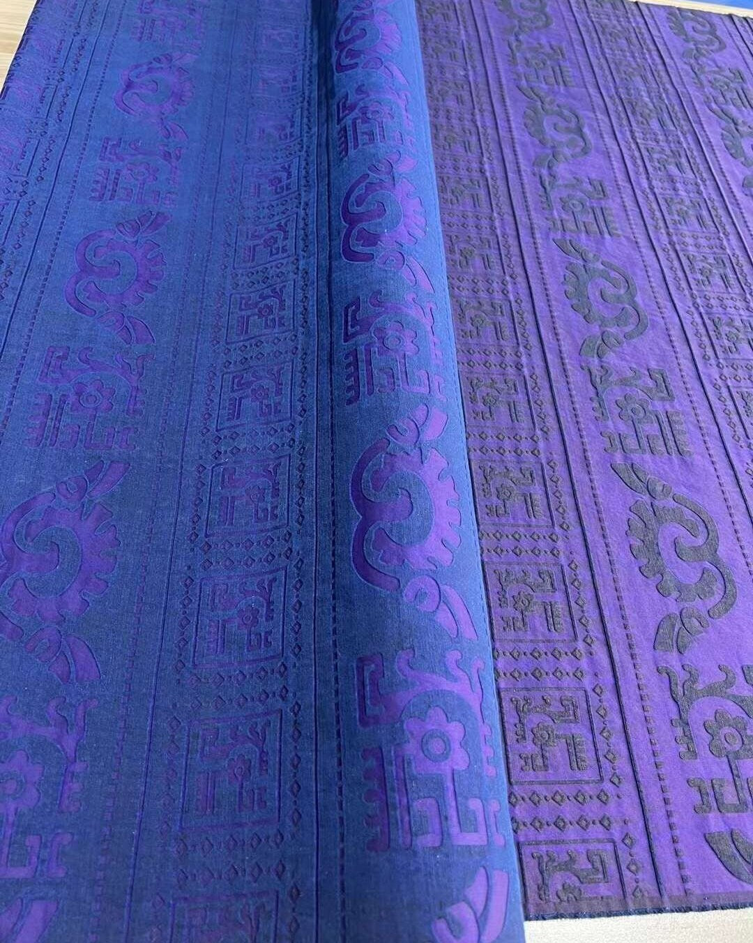 ZILANTIAO - 50 Momme Vintage Style Jacquard Plant Dye Mud Silk Fabric - 110cm wide by the Yard
