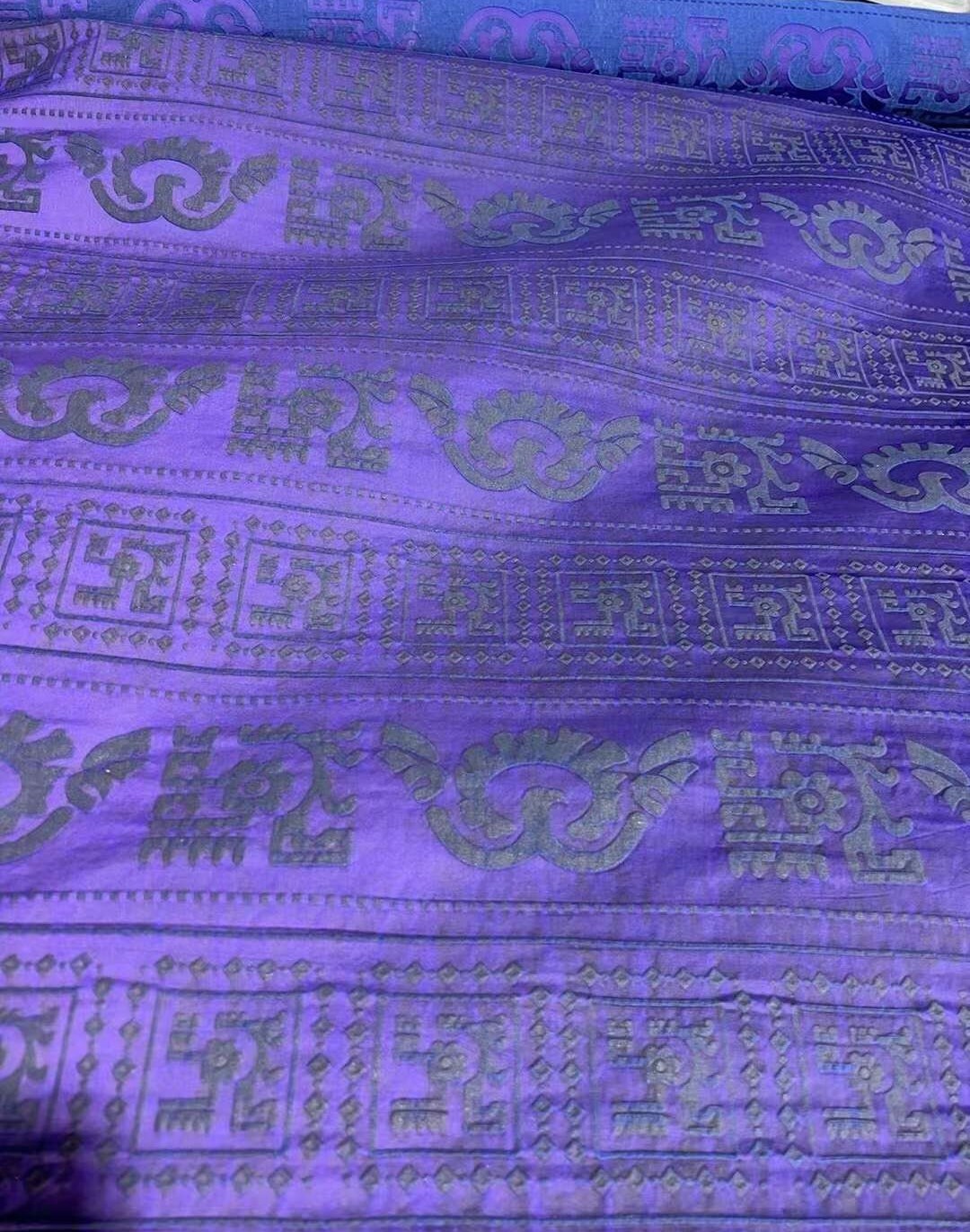 ZILANTIAO - 50 Momme Vintage Style Jacquard Plant Dye Mud Silk Fabric - 110cm wide by the Yard