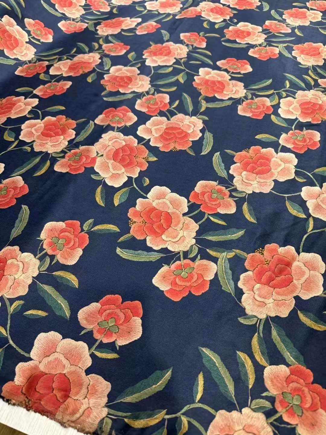 FENFURONG - 50 Momme Handmade PIZI Mud Silk Satin Fabric - 110cm wide by the Yard