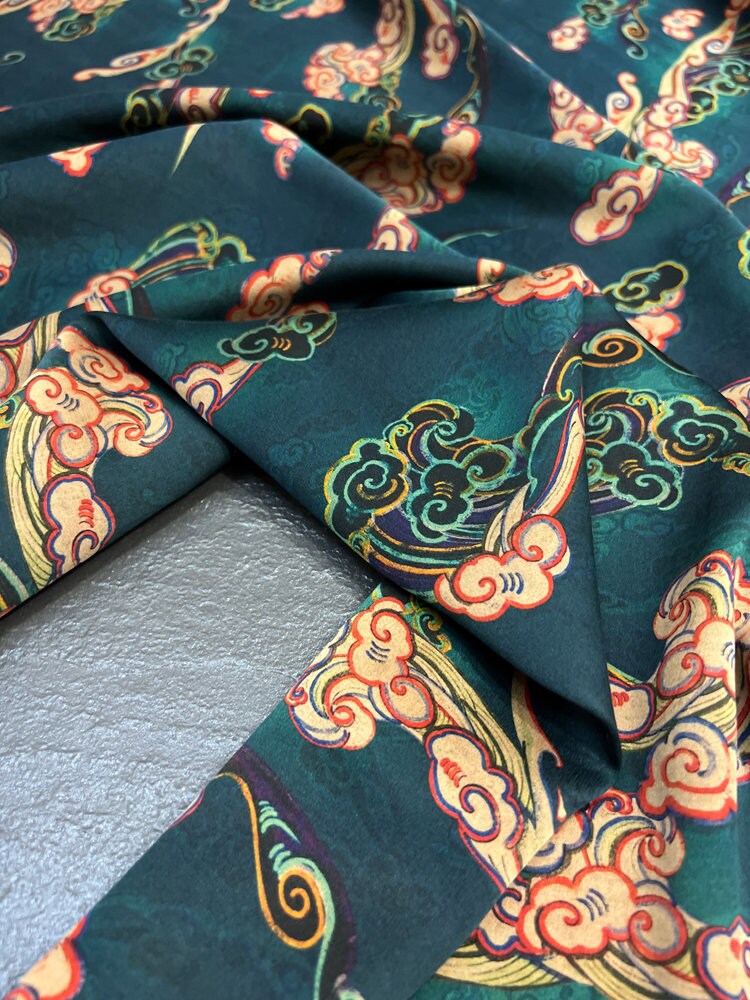 CANGHAIXY - 25 Momme Stretch Plant Dye HongYunSha Silk Fabric - 114cm wide by the Yard