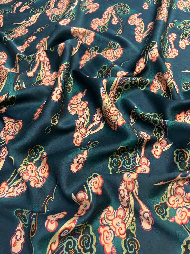 CANGHAIXY - 25 Momme Stretch Plant Dye HongYunSha Silk Fabric - 114cm wide by the Yard