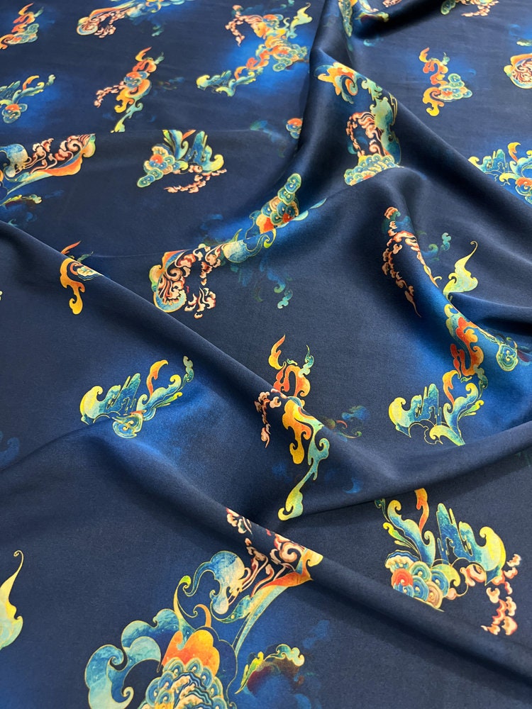 XYRANYIN - 25 Momme Stretch Plant Dye HongYunSha Silk Fabric - 114cm wide by the Yard