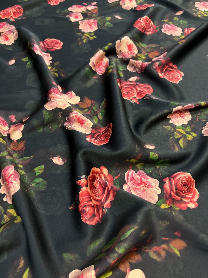 ANYEQWEI - 25 Momme Stretch Plant Dye HongYunSha Silk Fabric - 114cm wide by the Yard