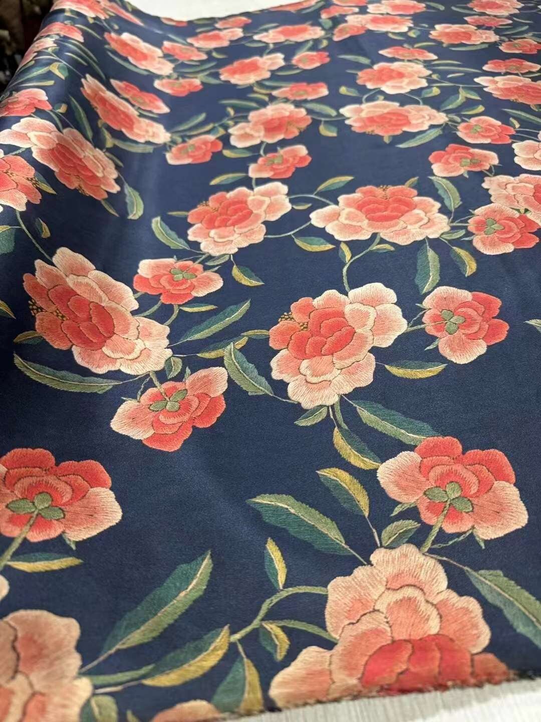 FENFURONG - 50 Momme Handmade PIZI Mud Silk Satin Fabric - 110cm wide by the Yard