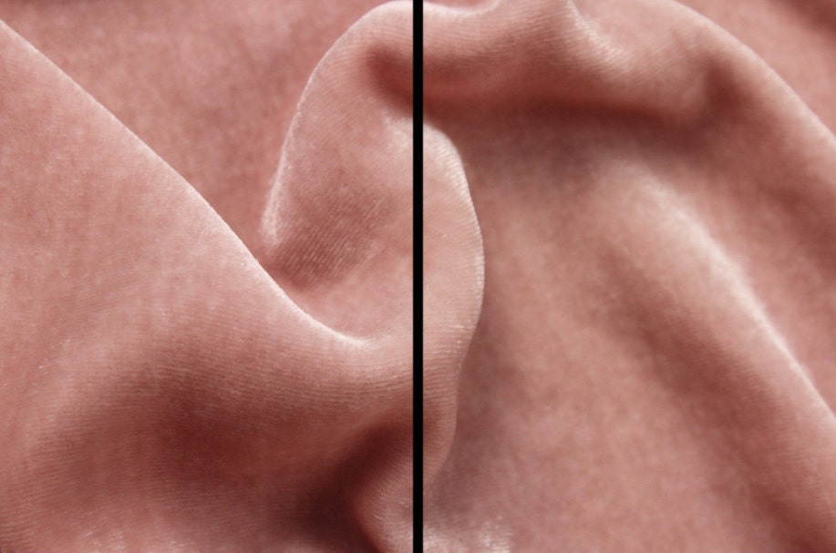 Vintage PINK - Fine Stylish Silk Velvet Fabric 114cm wide by the Yard