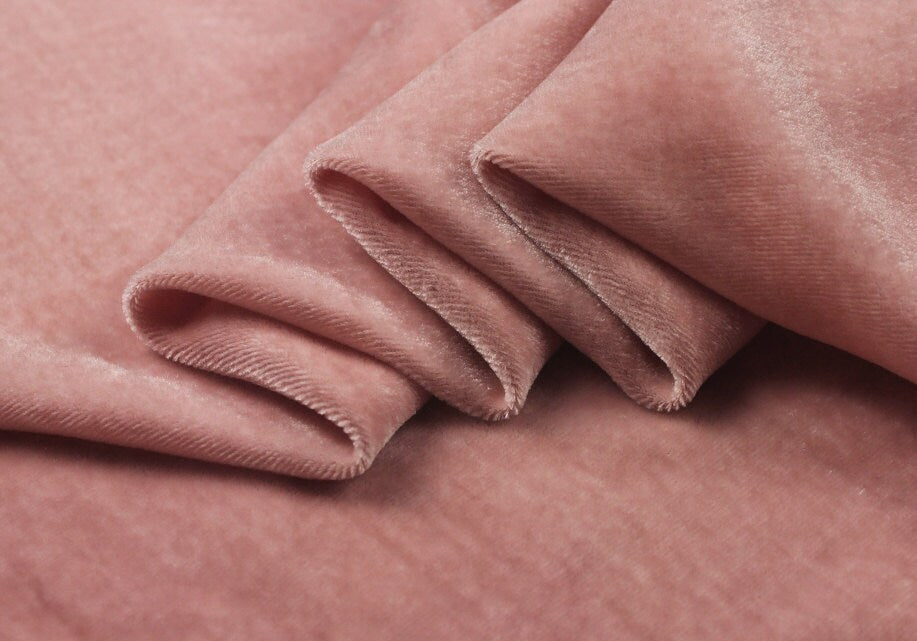 Vintage PINK - Fine Stylish Silk Velvet Fabric 114cm wide by the Yard