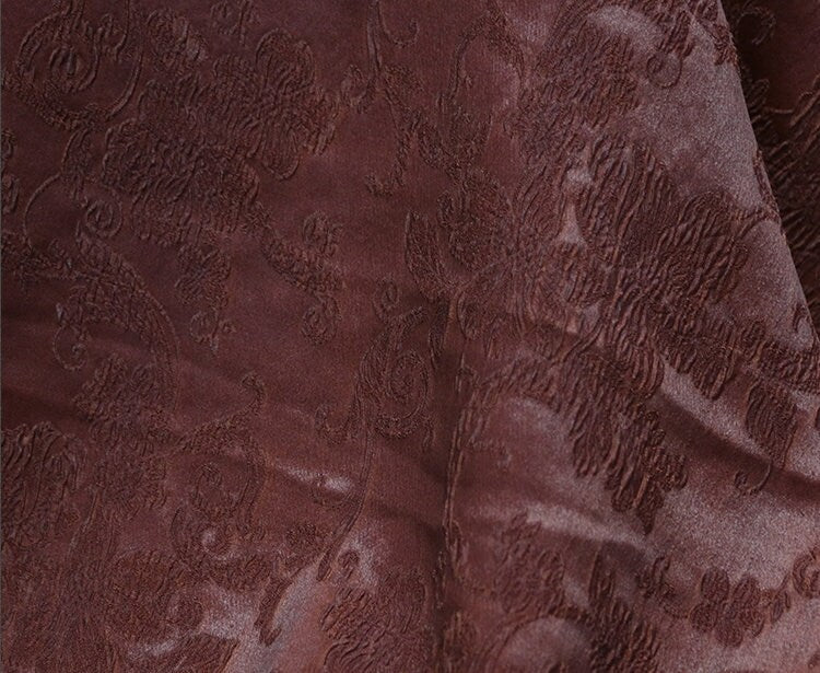 GLEJUN - 28 Momme Jacquard Handmade Plant Dye HongYunsha Silk Fabric - 110cm wide by the Yard
