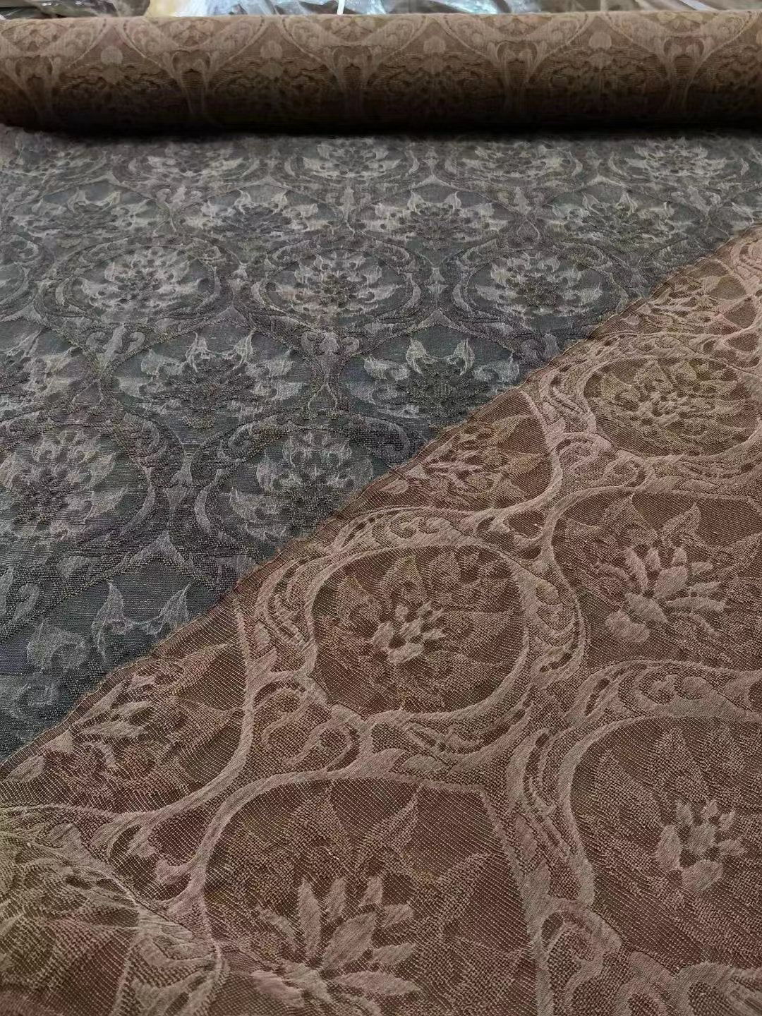 FOSLIANH - 75 Momme Jacquard Mud Silk Gambiered Ganton Tussah Silk Fabric - 110cm wide by the Yard