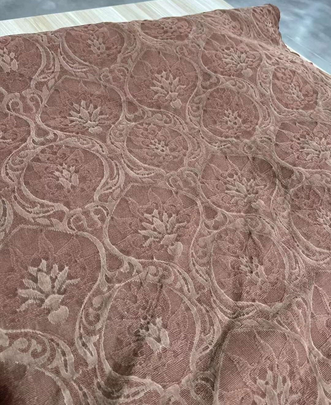 FOSLIANH - 75 Momme Jacquard Mud Silk Gambiered Ganton Tussah Silk Fabric - 110cm wide by the Yard