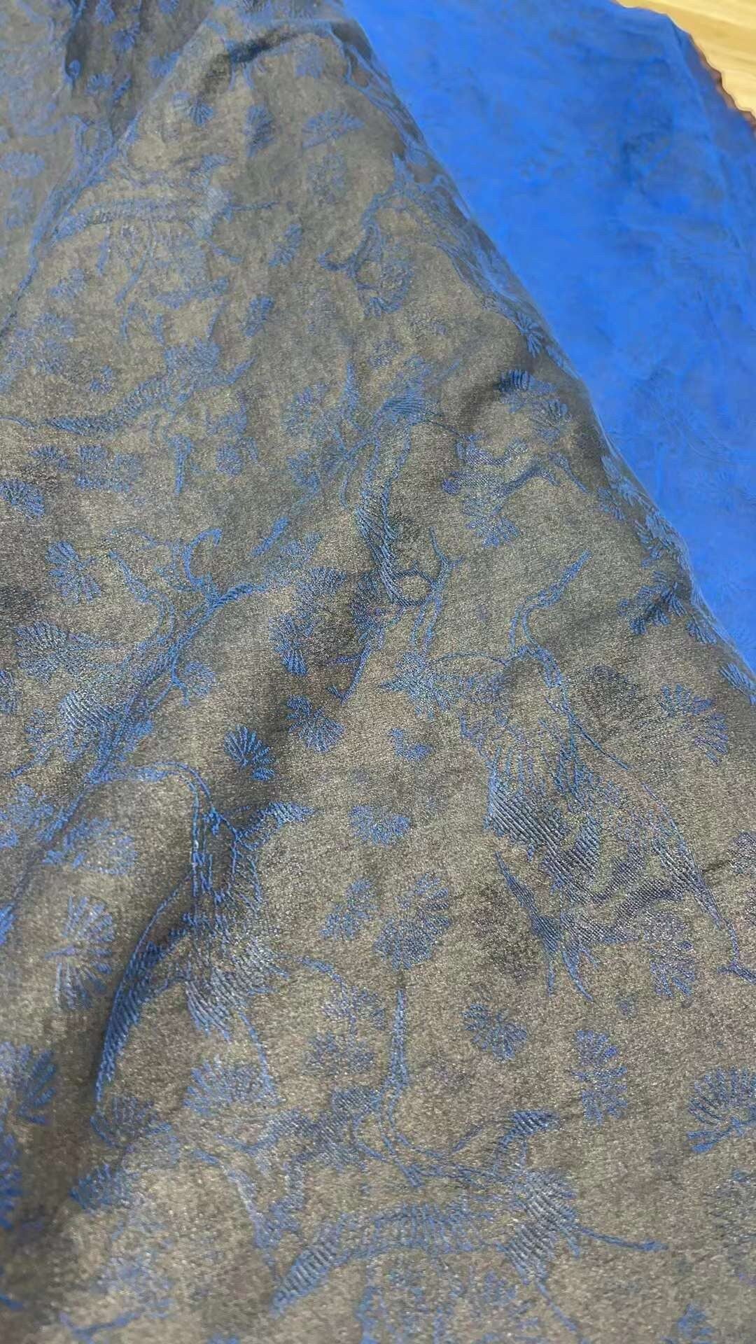 XHYANNI - 40 Momme Jacquard Mud Silk Pure Silk Fabric - 110cm wide by the Yard