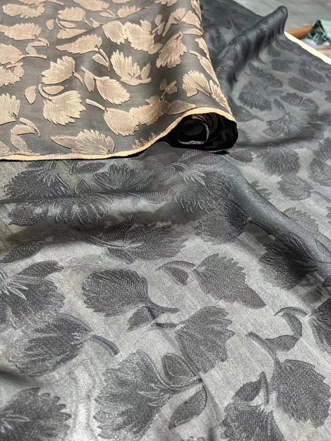 YSSHUYE - Special Cut Flower Ganton Mud Silk Fabric - 140cm wide by the Yard