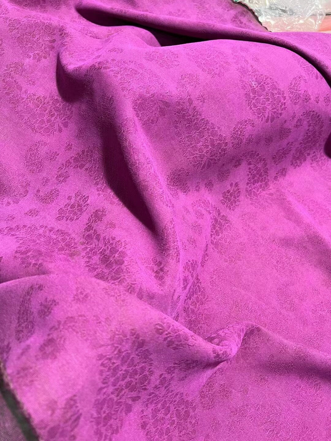 ZILIANH - 70 Momme Jacquard Mud Silk Gambiered Ganton Tussah Silk Fabric - 110cm wide by the Yard