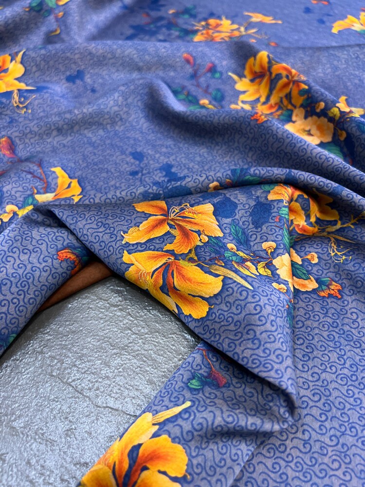 ZHEGUILIN - 25 Momme Stretch Plant Dye HongYunSha Silk Fabric - 114cm wide by the Yard