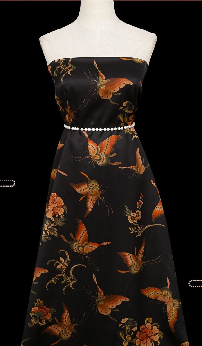 GDHD - Handmade 50 Momme PIZI Mud Silk Satin Fabric - 118cm by the Yard