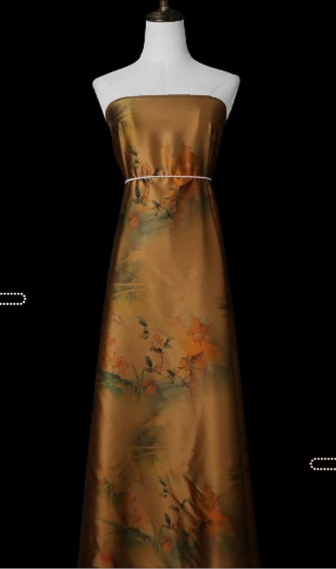 FGHH - Handmade 60 Momme PIZI Mud Silk Satin Fabric - 112cm by the Yard