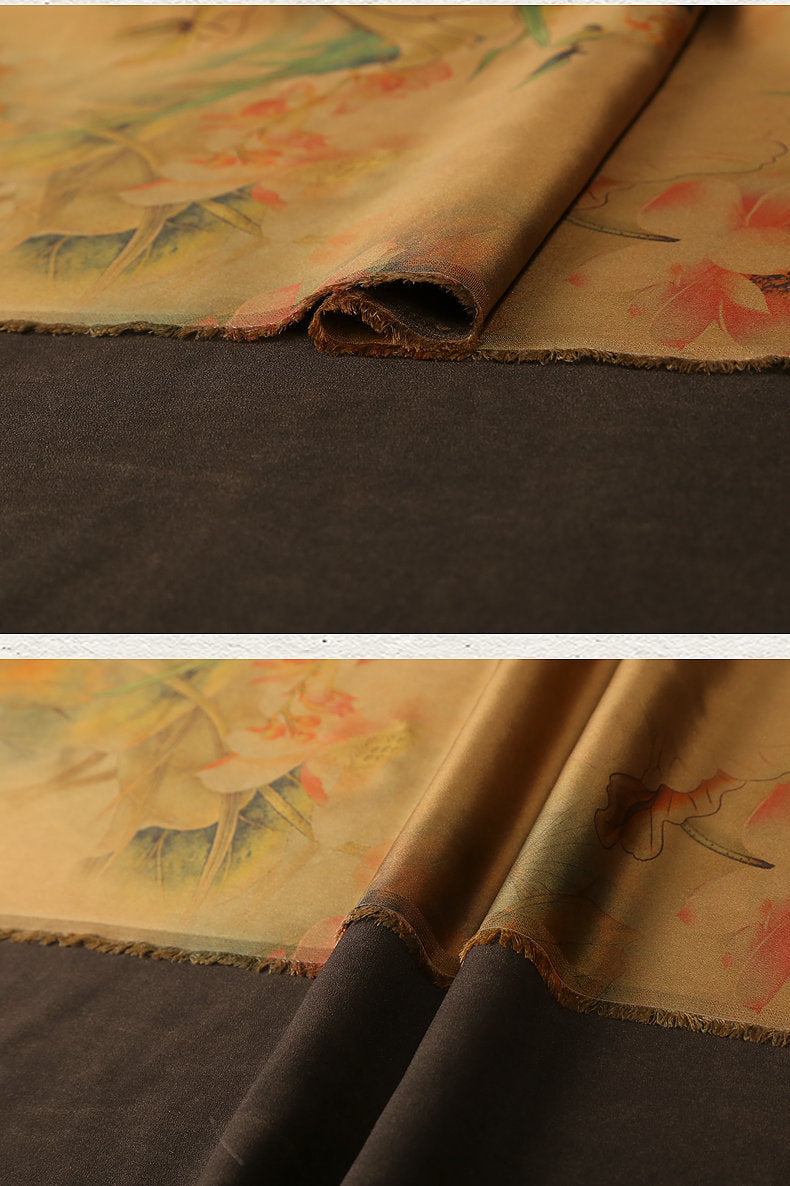 FGHH - Handmade 60 Momme PIZI Mud Silk Satin Fabric - 112cm by the Yard
