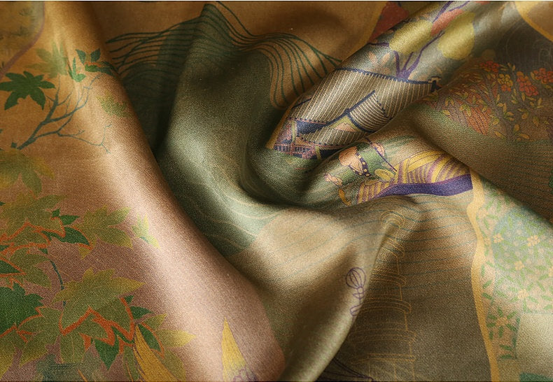 YZCZ - Handmade 50 Momme PIZI Mud Silk Satin Fabric - 112cm by the Yard