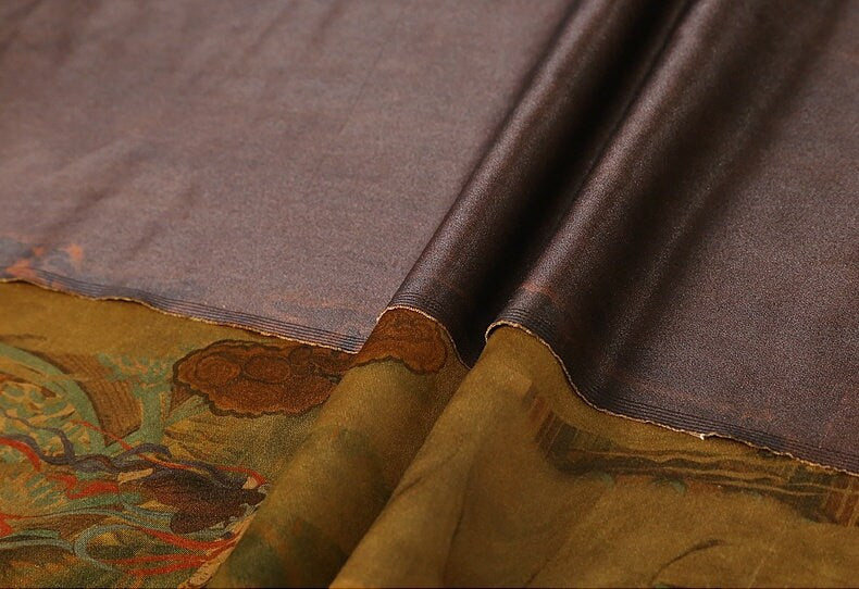 FT - Handmade 50 Momme PIZI Mud Silk Satin Fabric - 112cm by the Yard