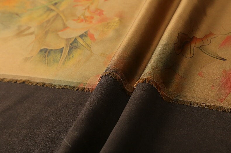 FGHH - Handmade 60 Momme PIZI Mud Silk Satin Fabric - 112cm by the Yard