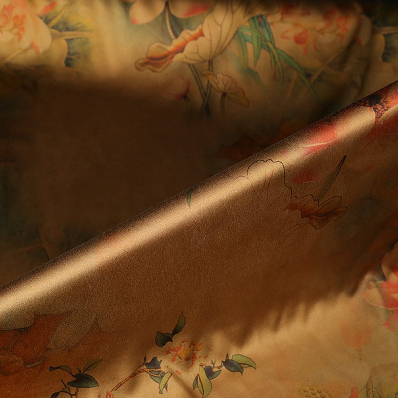 FGHH - Handmade 60 Momme PIZI Mud Silk Satin Fabric - 112cm by the Yard