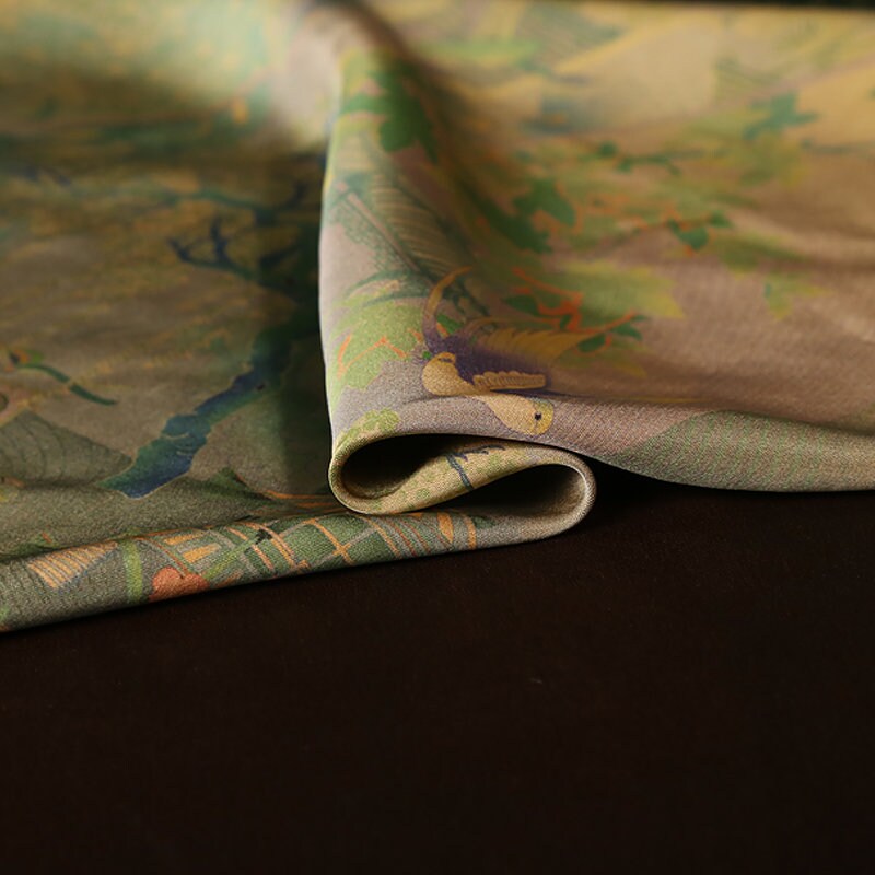 YZCZ - Handmade 50 Momme PIZI Mud Silk Satin Fabric - 112cm by the Yard