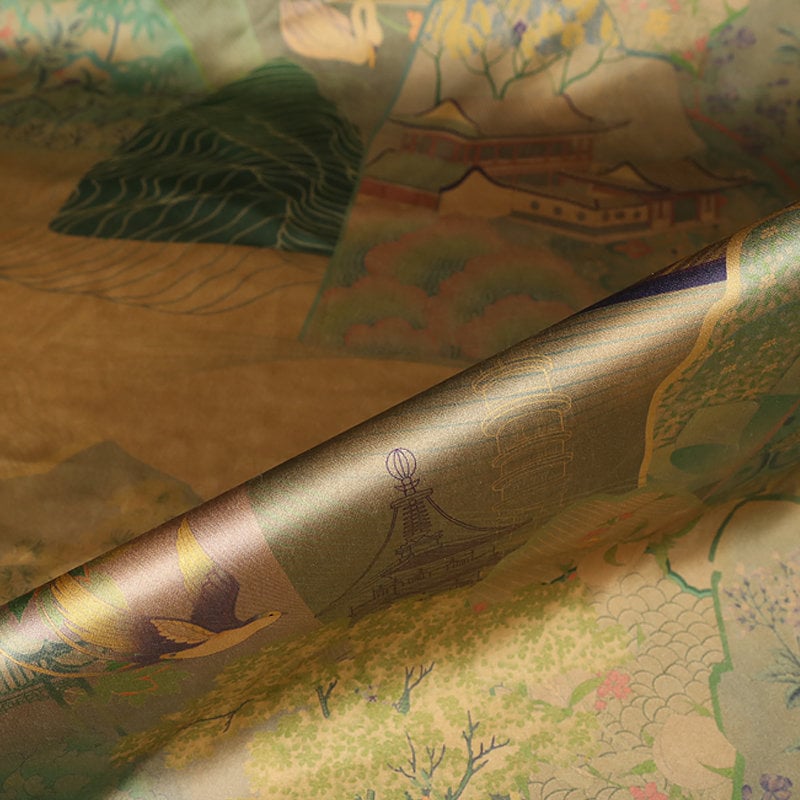 YZCZ - Handmade 50 Momme PIZI Mud Silk Satin Fabric - 112cm by the Yard
