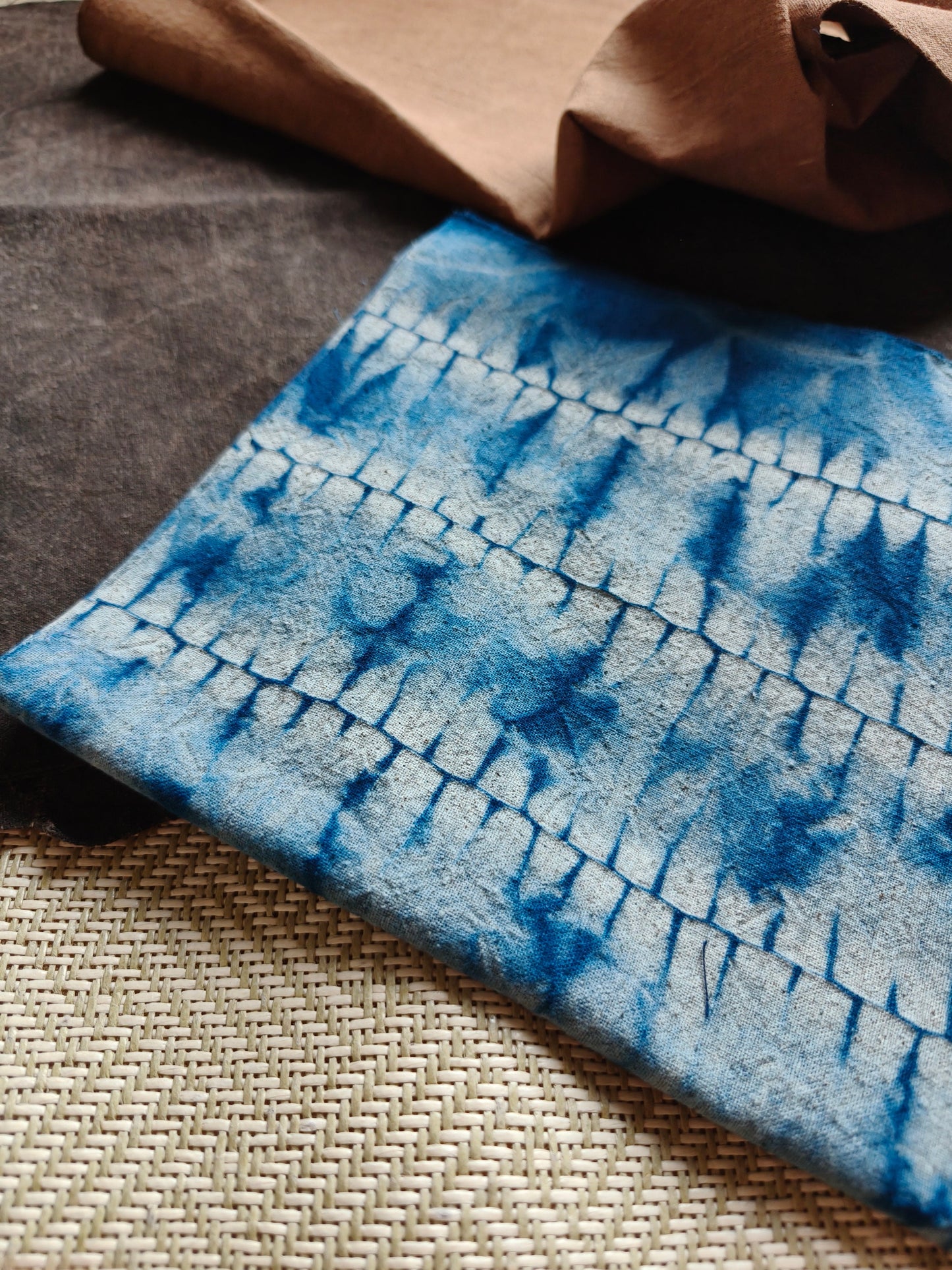 CANCEN- Eco-Friendly Earth Blue Plant Dyed Cotton Fabric - 42cm by the Yard