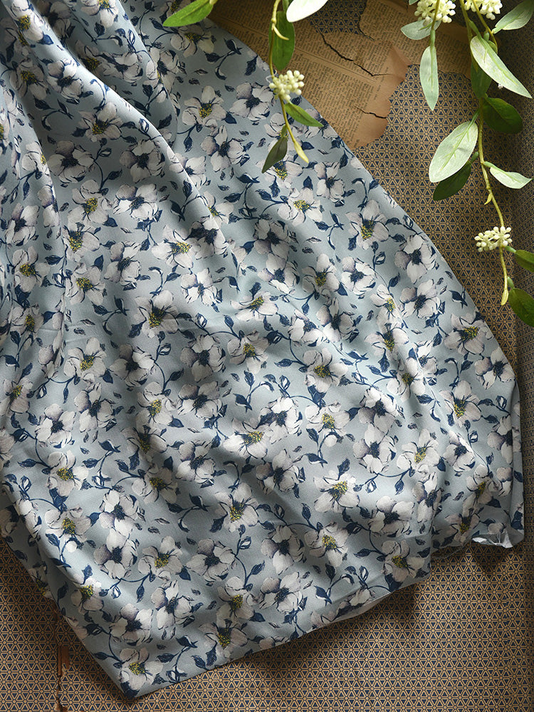 RYLANMOE  - Hight 60 Count Rayon Satin Faux Silk Chinese Style Floral Cheongsam Dress Fabric - 145cm wide by the Yard
