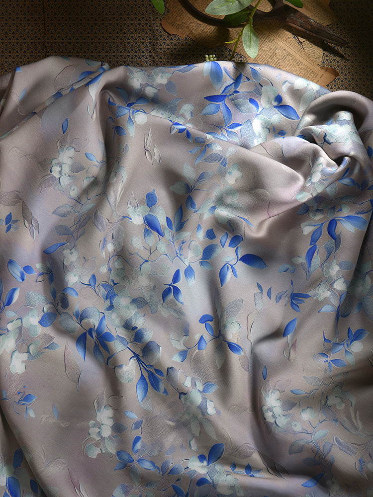 RYRUXUEE  - Hight 60 Count Rayon Satin Faux Silk Chinese Style Floral Cheongsam Dress Fabric - 145cm wide by the Yard