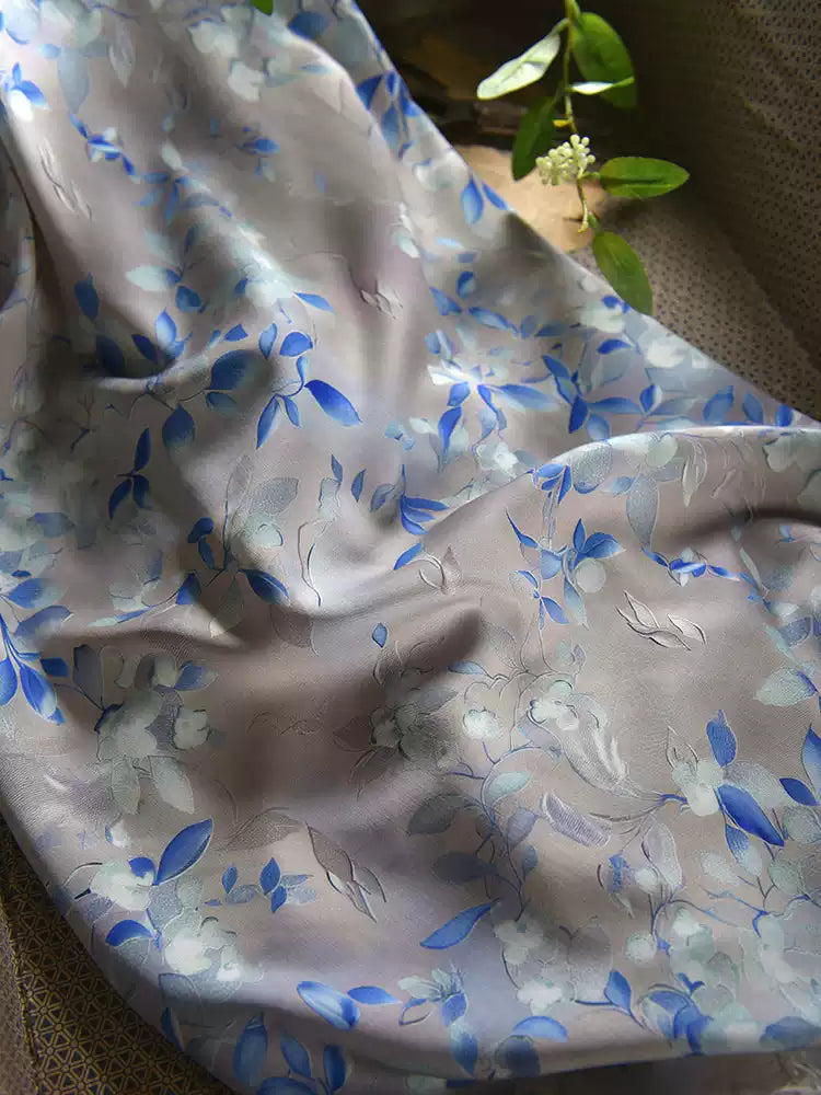 RYRUXUEE  - Hight 60 Count Rayon Satin Faux Silk Chinese Style Floral Cheongsam Dress Fabric - 145cm wide by the Yard