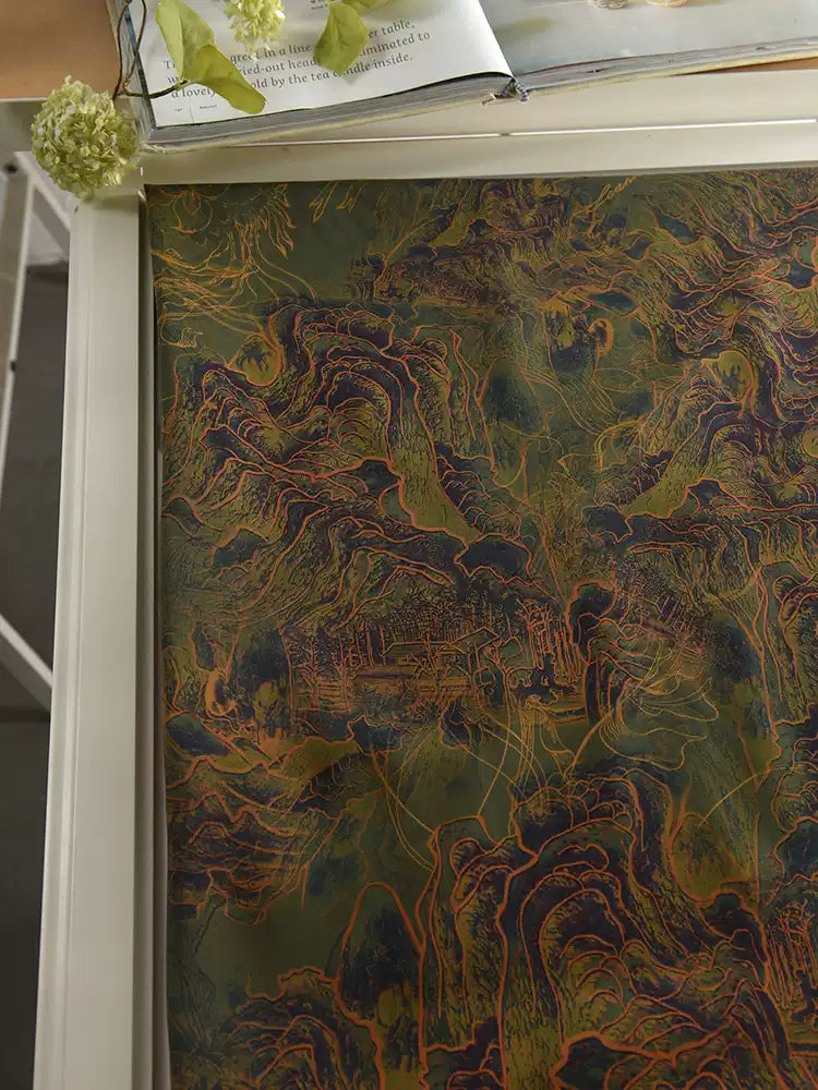 RYSANCON - Hight 60 Count Rayon Satin Faux Silk Chinese Style Floral Cheongsam Dress Fabric - 145cm wide by the Yard