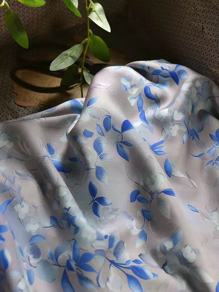 RYRUXUEE  - Hight 60 Count Rayon Satin Faux Silk Chinese Style Floral Cheongsam Dress Fabric - 145cm wide by the Yard