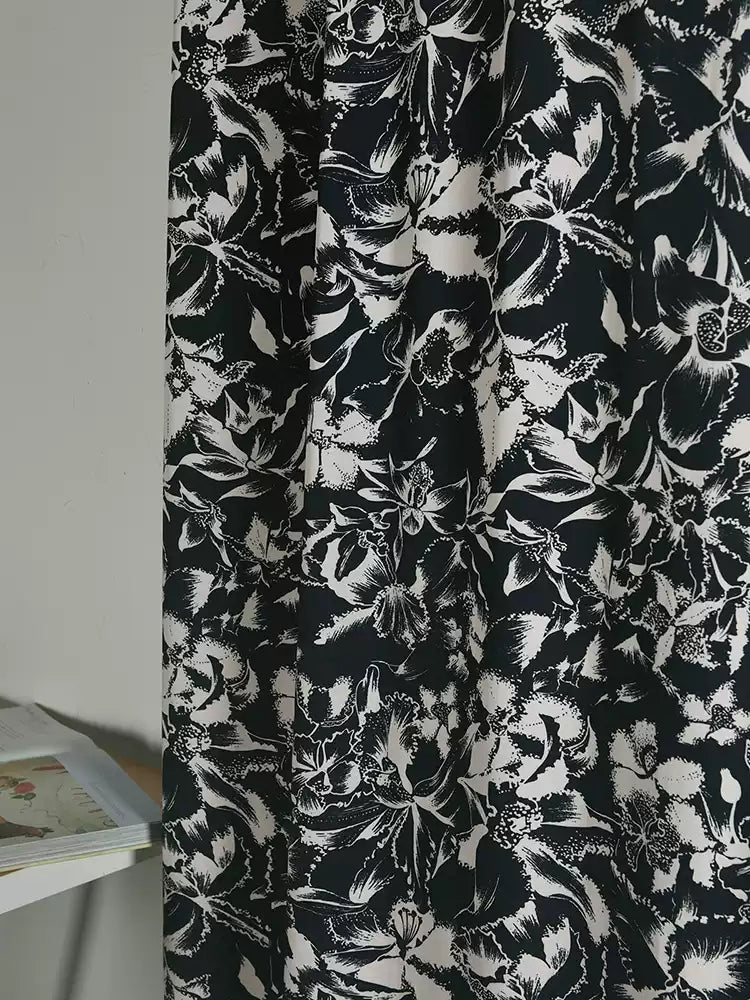 RYMANTUO - Hight 60 Count Rayon Satin Faux Silk Chinese Style Floral Cheongsam Dress Fabric - 145cm wide by the Yard